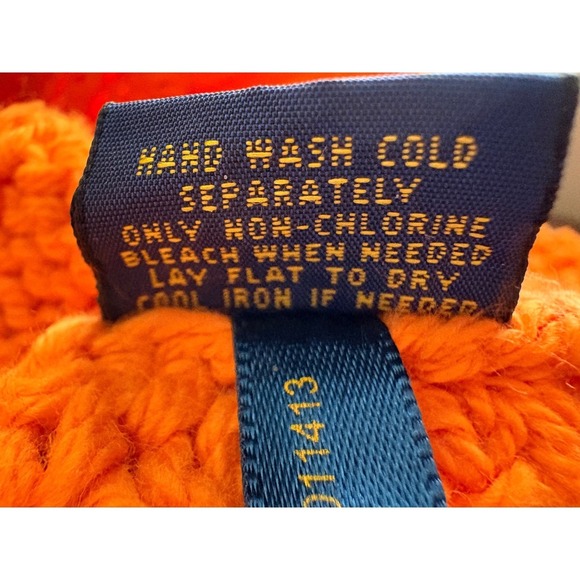 POLO Ralph Lauren Women’s Orange Cable Knit Long Sleeve Designer Sweater SzS - Picture 9 of 10